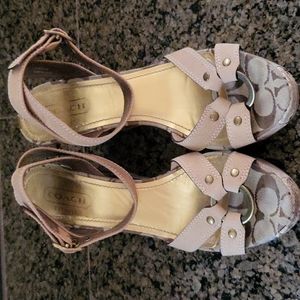 Coach Kallista Patchwork Wedge Size 8